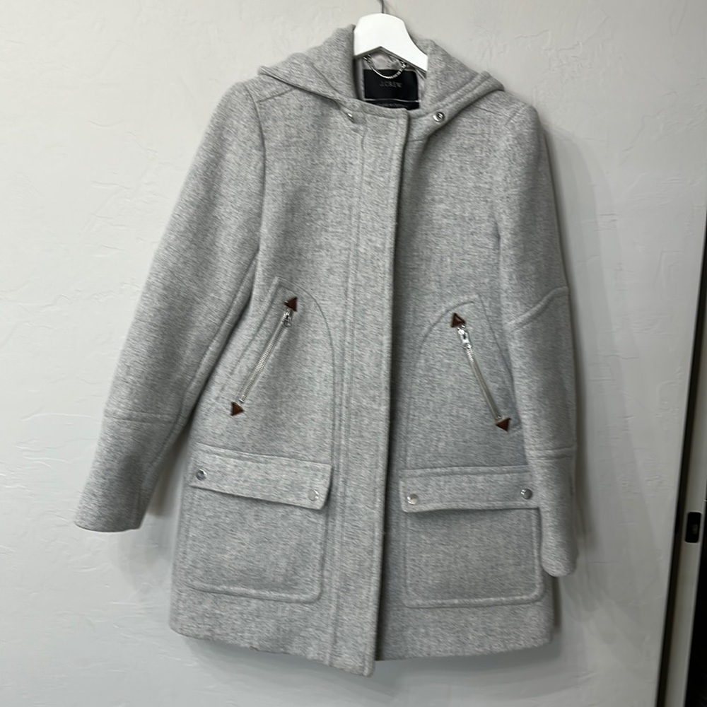 J.Crew Stadium Cloth by Nelli Gori grey wool jacket size 6